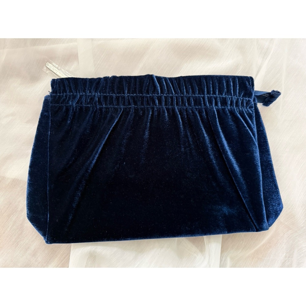 New Lancome Blue Velvet Style Cosmetic Makeup Bag Holder Without Tags